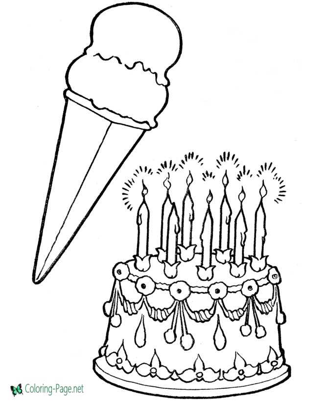 133+ Coloring Page of a Birthday Cake Printable 129