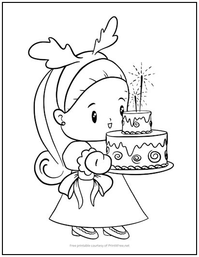 133+ Coloring Page of a Birthday Cake Printable 13