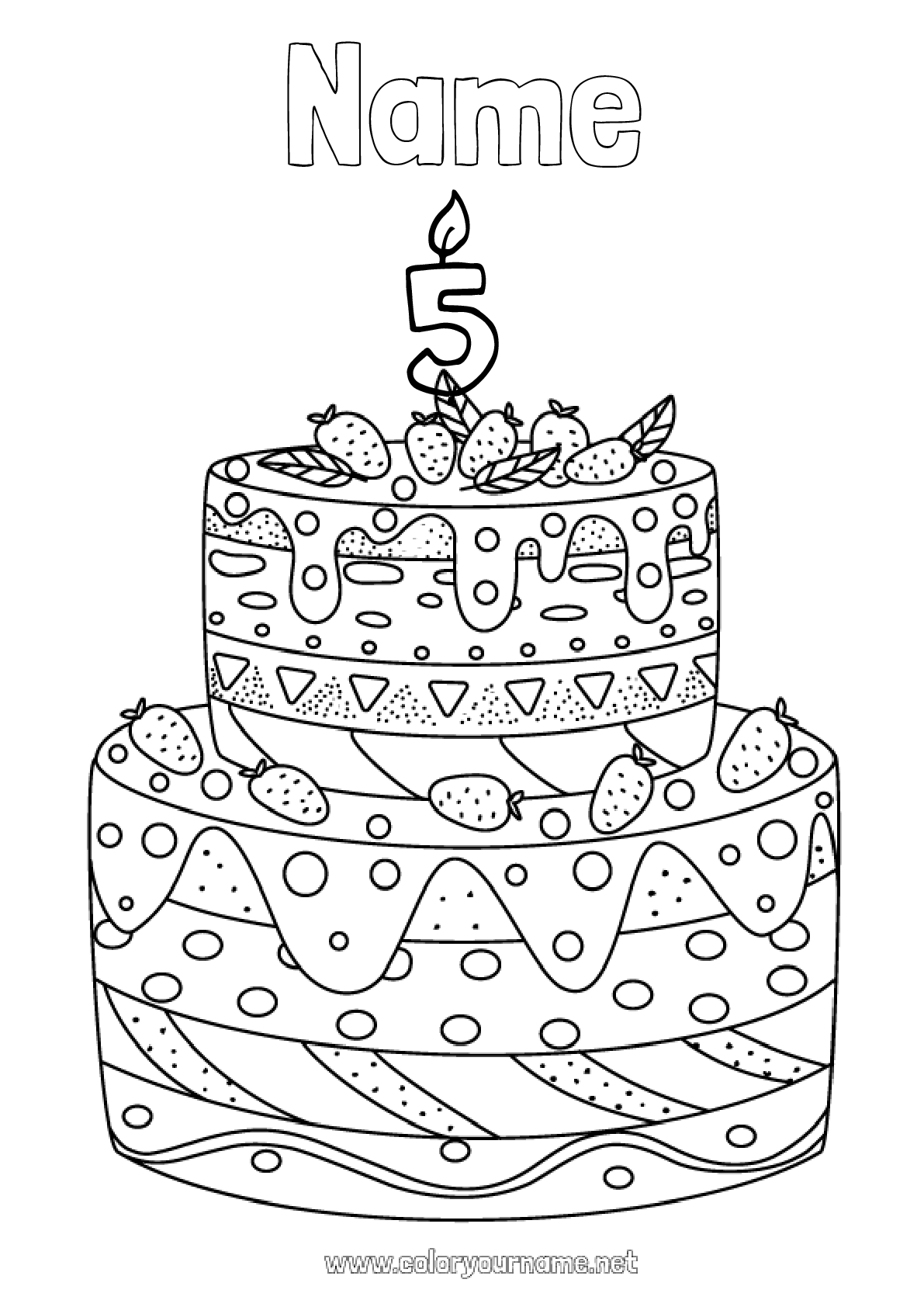 133+ Coloring Page of a Birthday Cake Printable 130