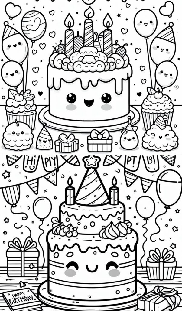 133+ Coloring Page of a Birthday Cake Printable 15