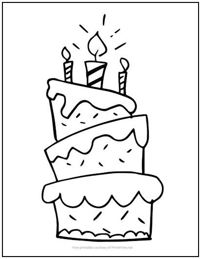 133+ Coloring Page of a Birthday Cake Printable 21