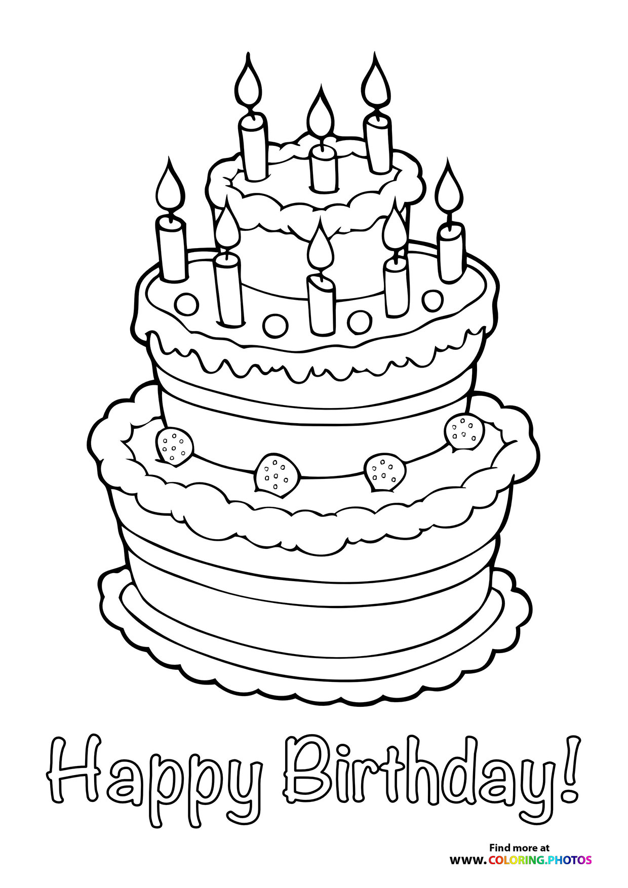 133+ Coloring Page of a Birthday Cake Printable 26