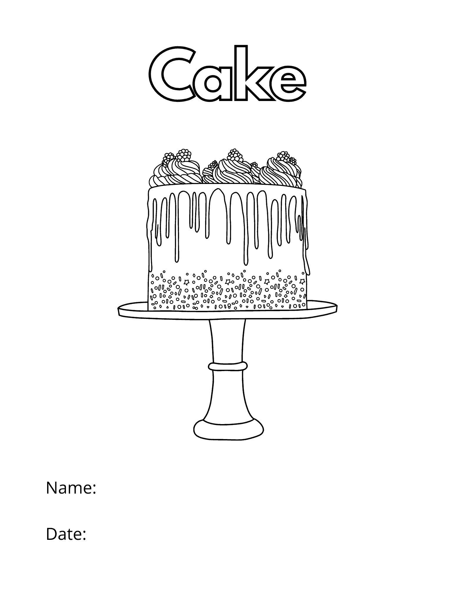 133+ Coloring Page of a Birthday Cake Printable 27