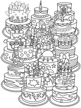 133+ Coloring Page of a Birthday Cake Printable 28