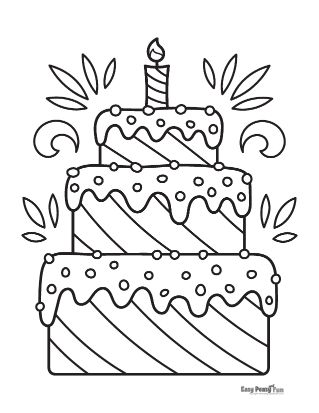 133+ Coloring Page of a Birthday Cake Printable 31