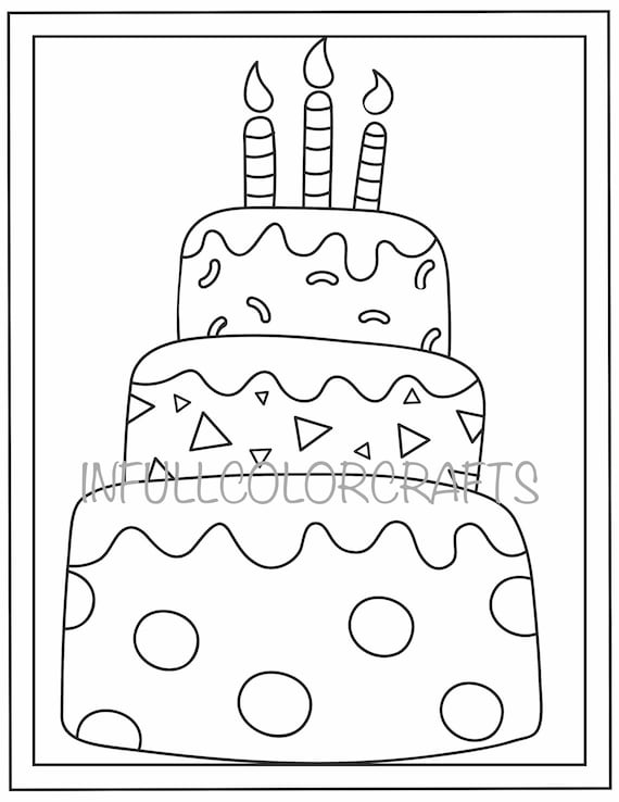 133+ Coloring Page of a Birthday Cake Printable 35