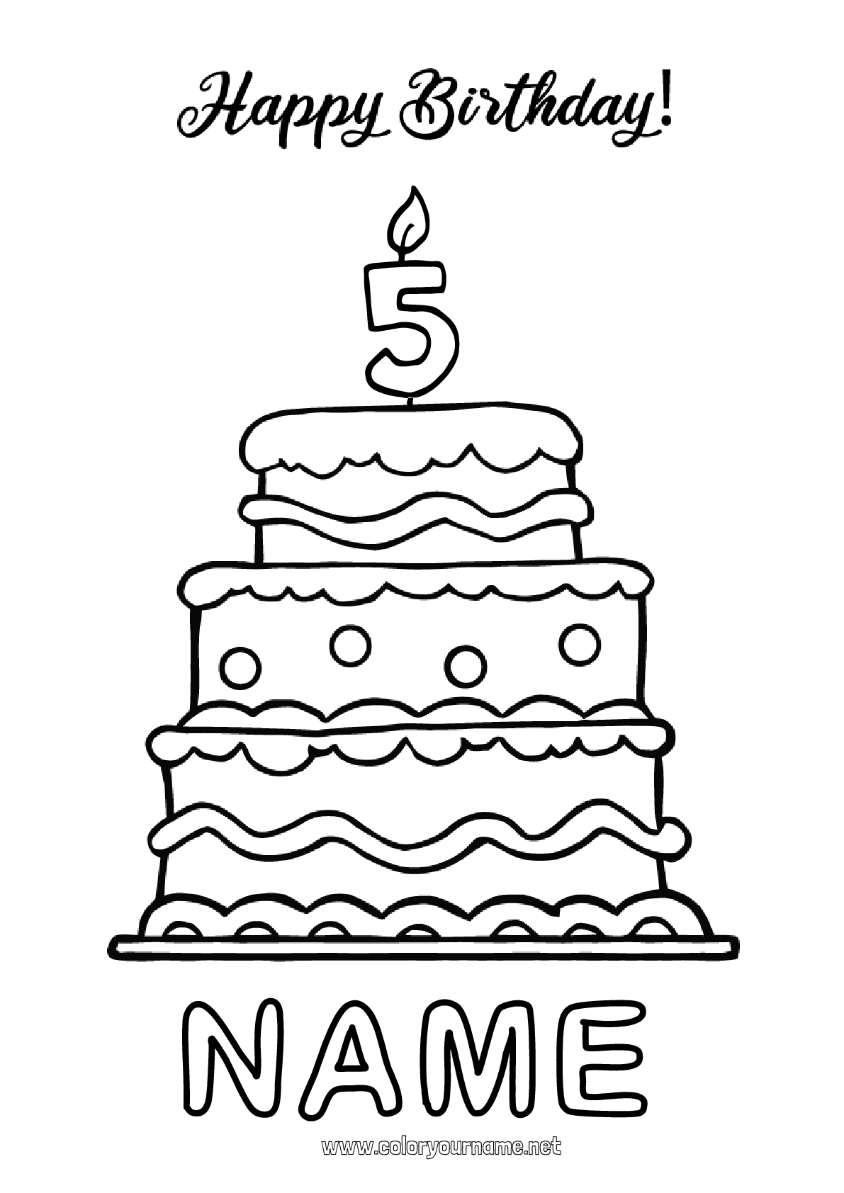 133+ Coloring Page of a Birthday Cake Printable 36