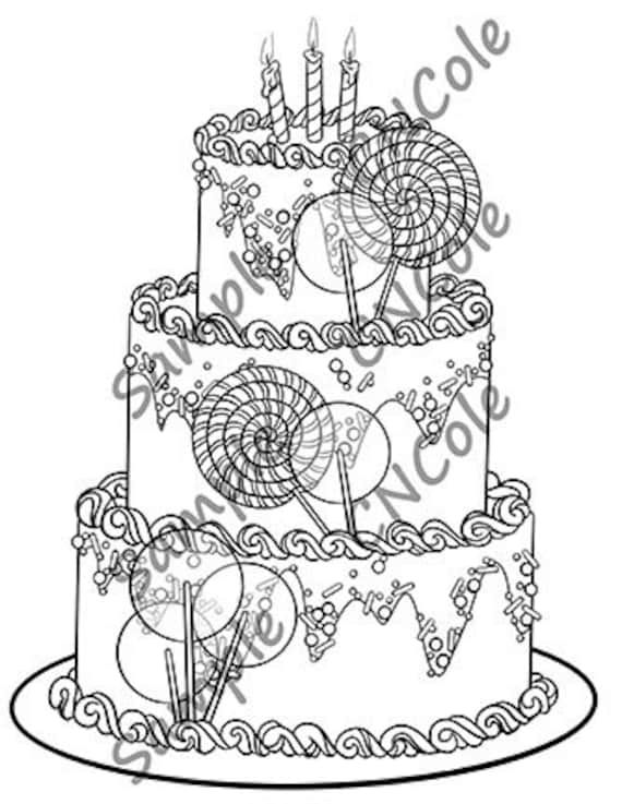 133+ Coloring Page of a Birthday Cake Printable 4