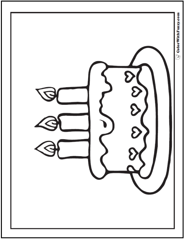 133+ Coloring Page of a Birthday Cake Printable 40