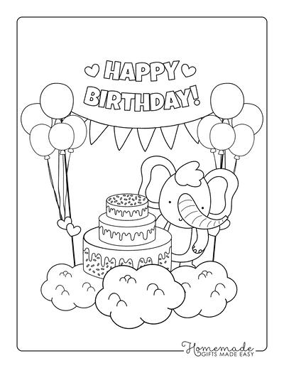 133+ Coloring Page of a Birthday Cake Printable 44