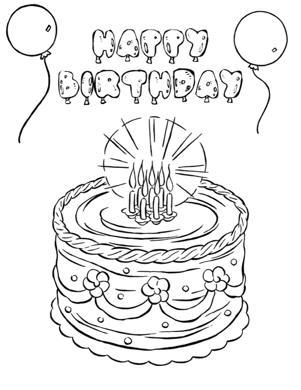 133+ Coloring Page of a Birthday Cake Printable 45