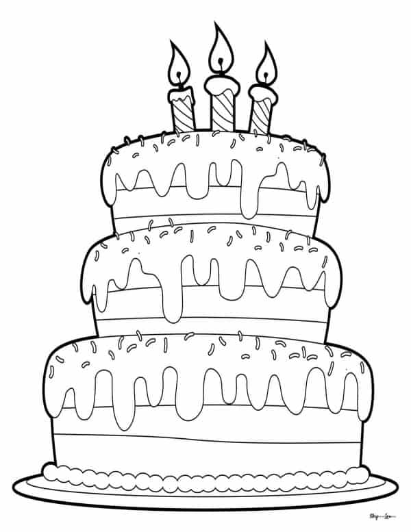 133+ Coloring Page of a Birthday Cake Printable 48