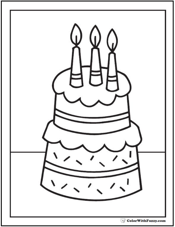 133+ Coloring Page of a Birthday Cake Printable 5