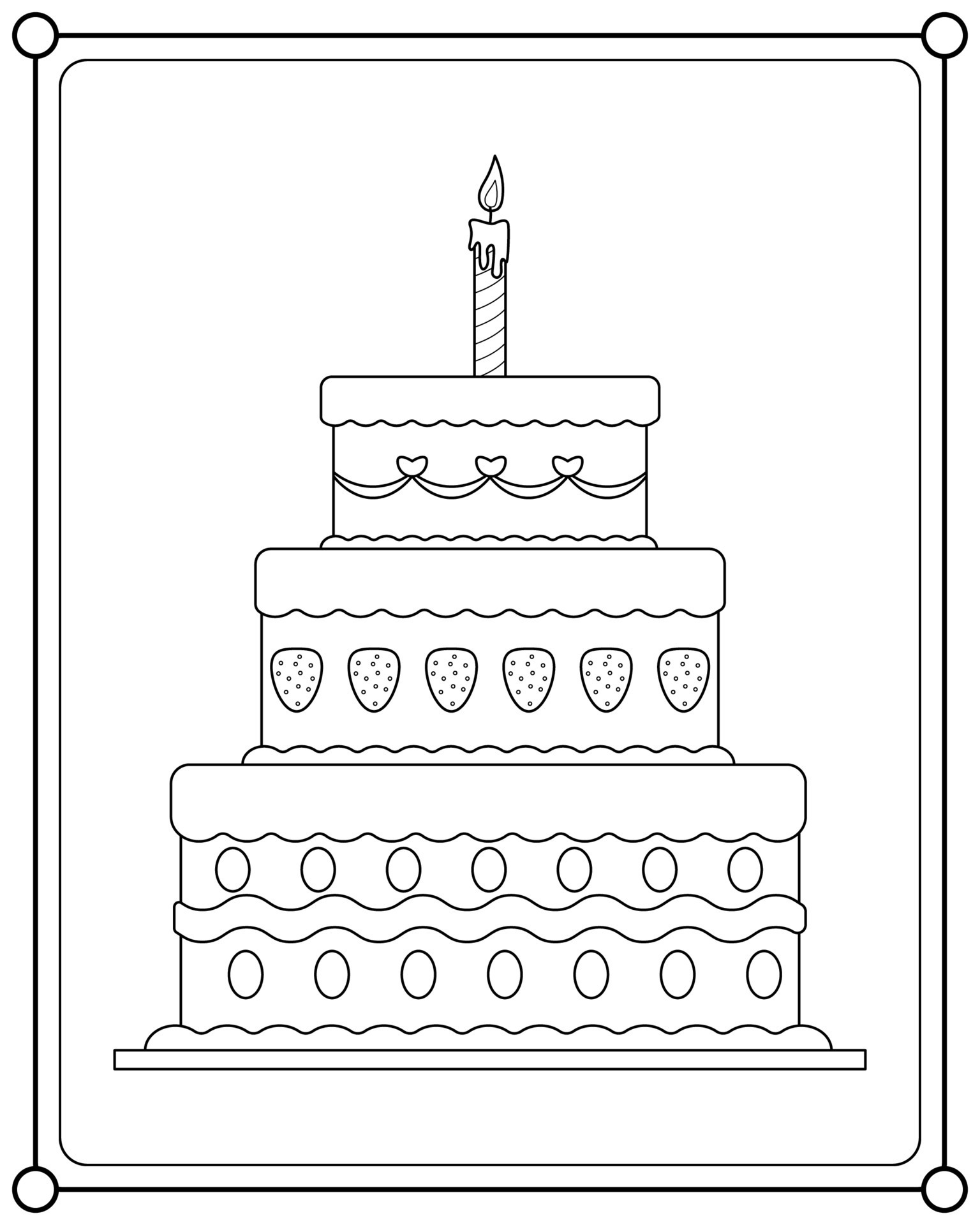 133+ Coloring Page of a Birthday Cake Printable 50