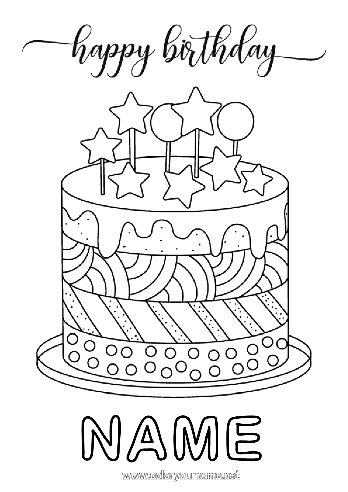 133+ Coloring Page of a Birthday Cake Printable 56