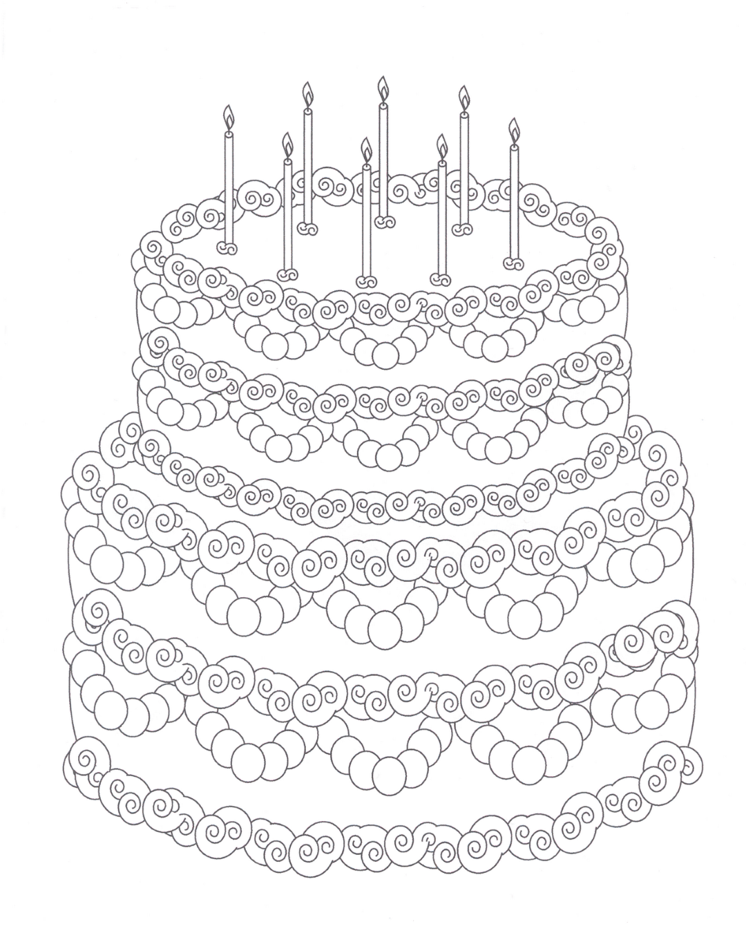 133+ Coloring Page of a Birthday Cake Printable 6