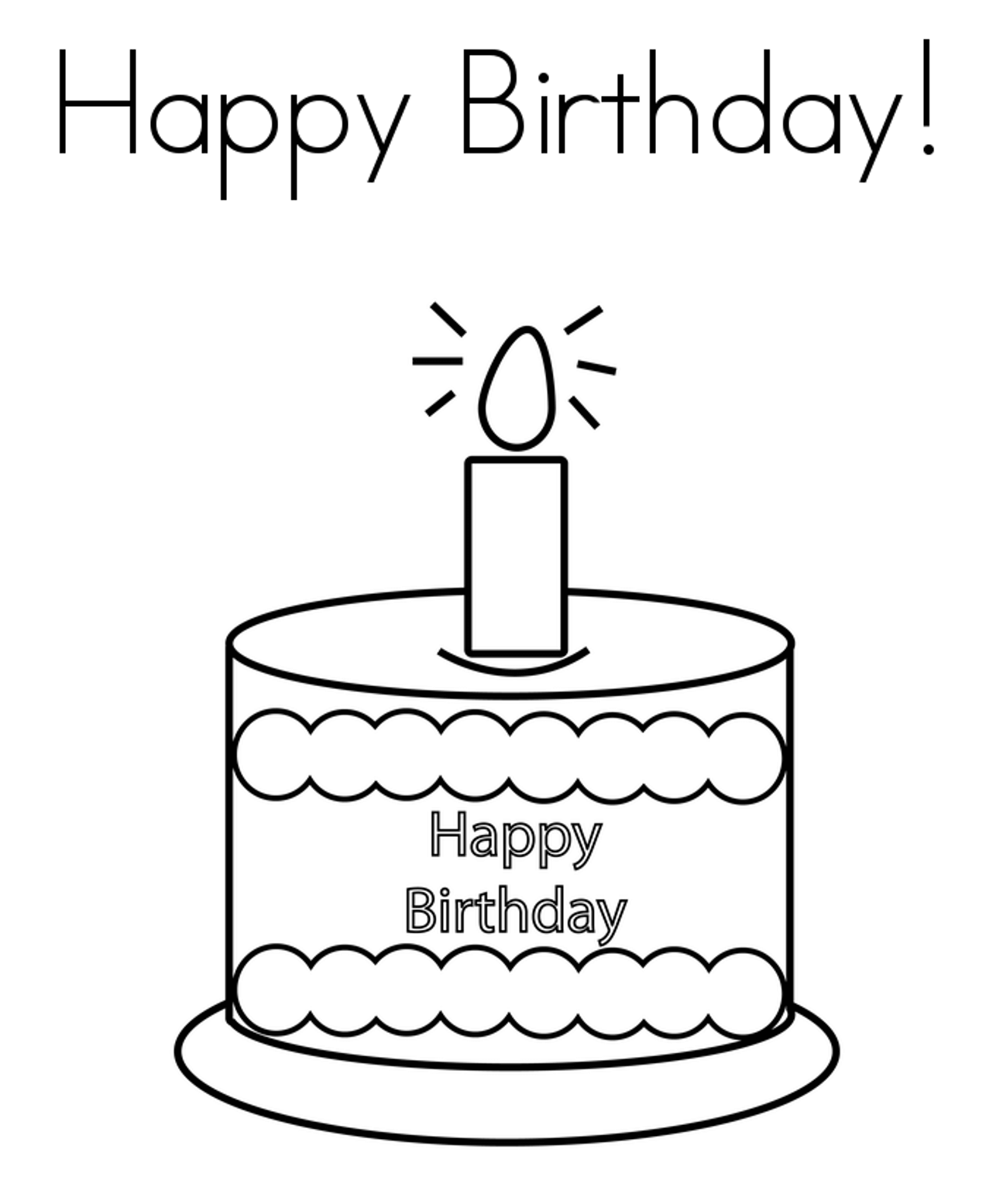 133+ Coloring Page of a Birthday Cake Printable 60