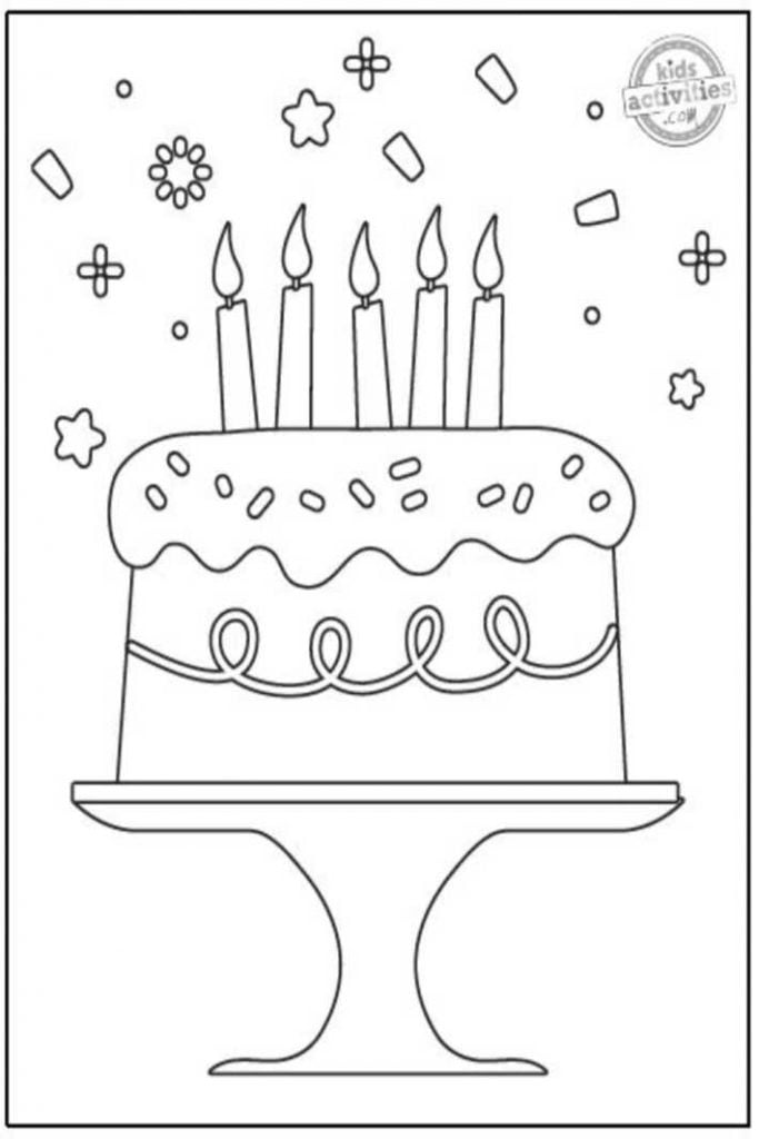 133+ Coloring Page of a Birthday Cake Printable 61