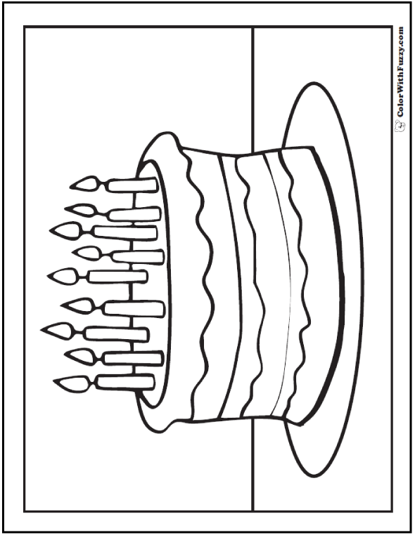 133+ Coloring Page of a Birthday Cake Printable 65