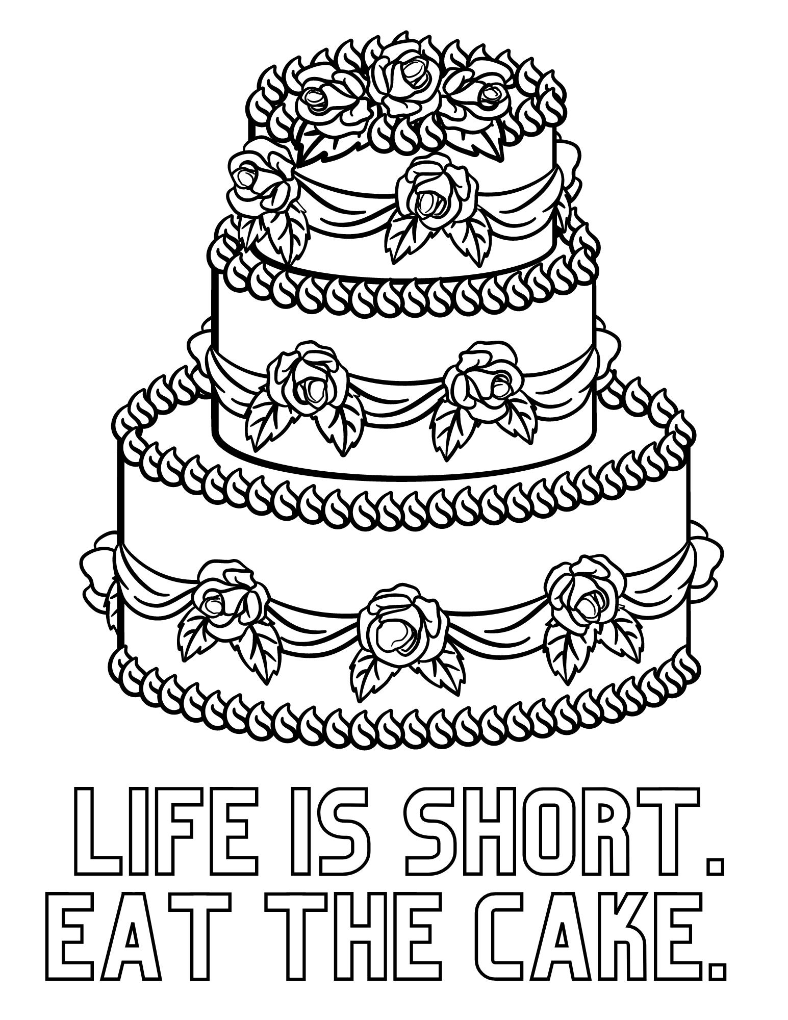 133+ Coloring Page of a Birthday Cake Printable 70