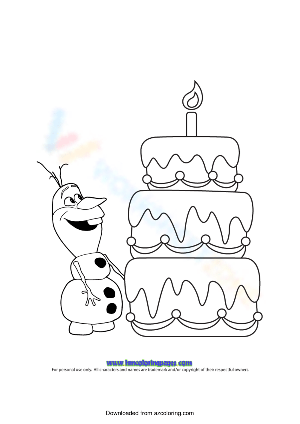 133+ Coloring Page of a Birthday Cake Printable 73