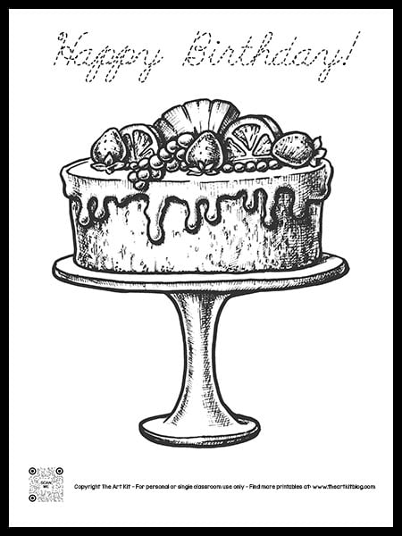 133+ Coloring Page of a Birthday Cake Printable 74