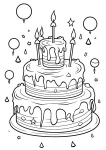 133+ Coloring Page of a Birthday Cake Printable 85