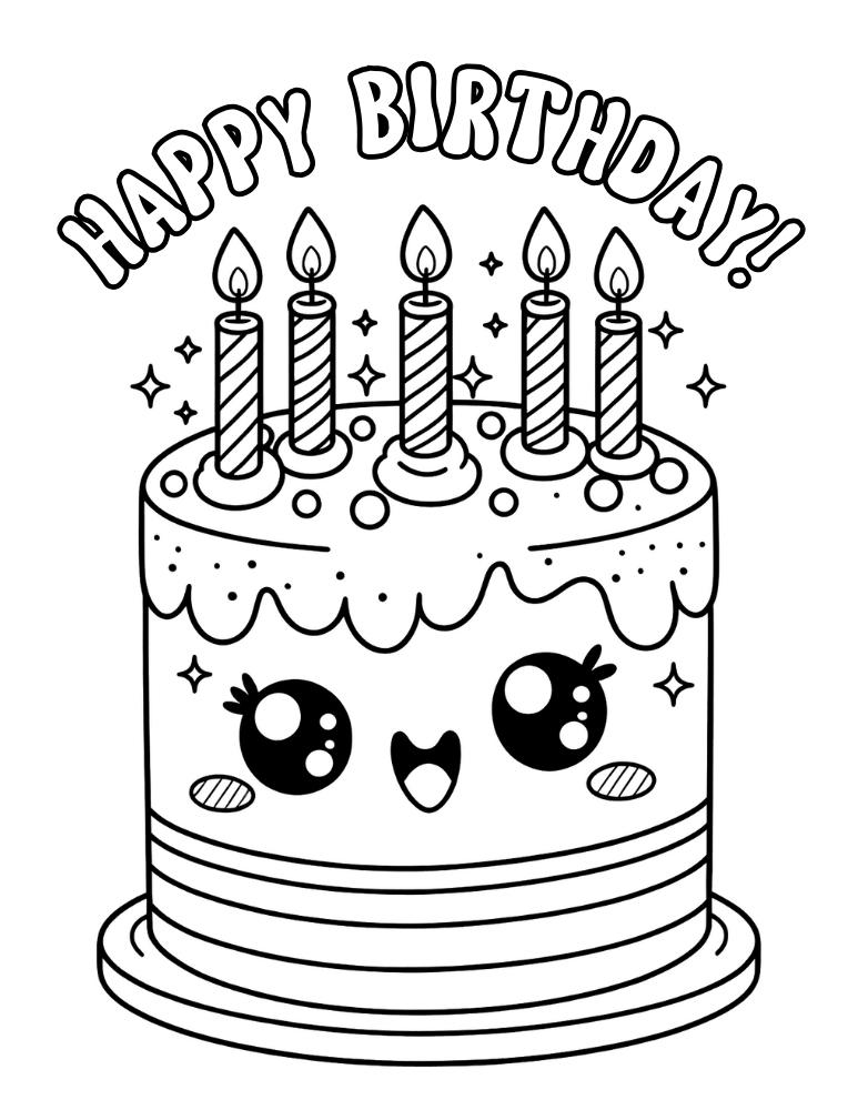 133+ Coloring Page of a Birthday Cake Printable 89