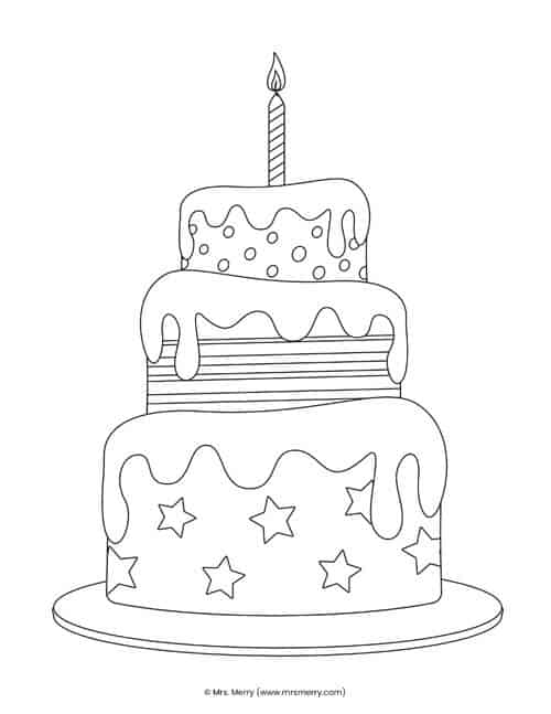 133+ Coloring Page of a Birthday Cake Printable 91