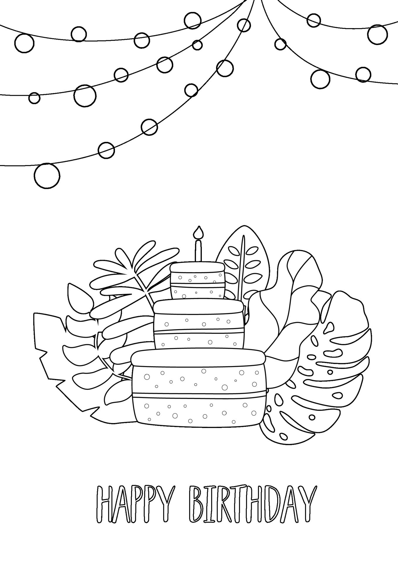 133+ Coloring Page of a Birthday Cake Printable 94