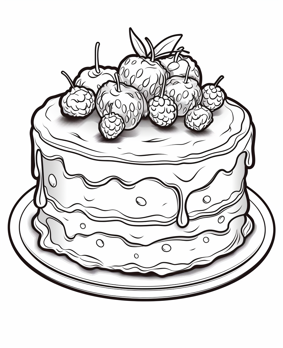 133+ Coloring Page of a Birthday Cake Printable 98