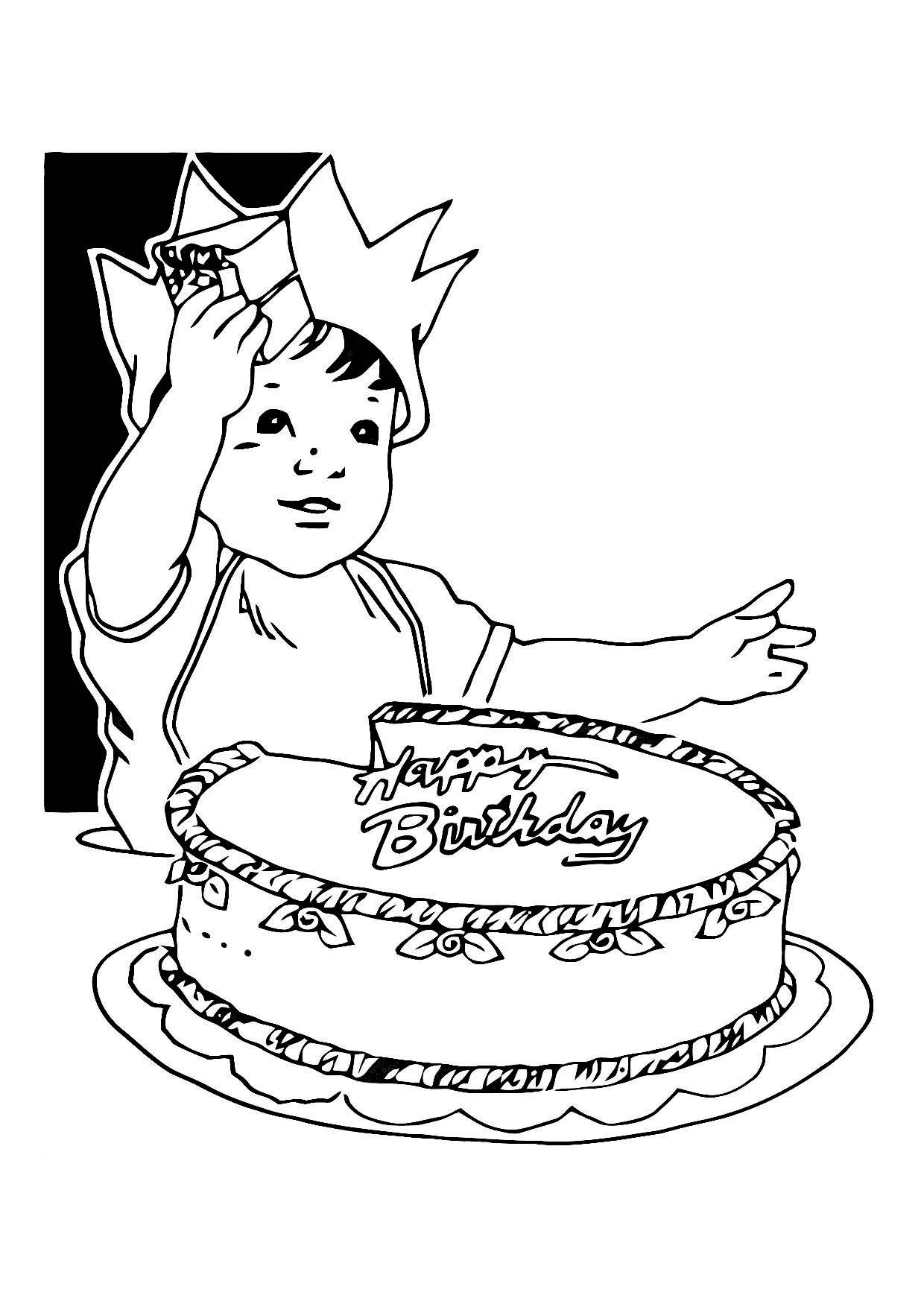 133+ Coloring Page of a Birthday Cake Printable 99