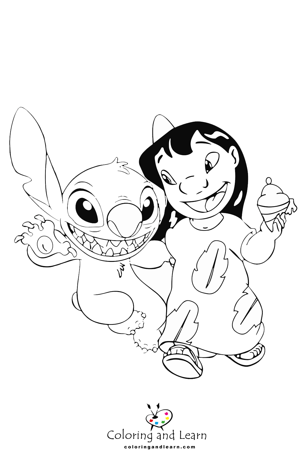 135+ Stitch and Lilo Coloring Printable 12