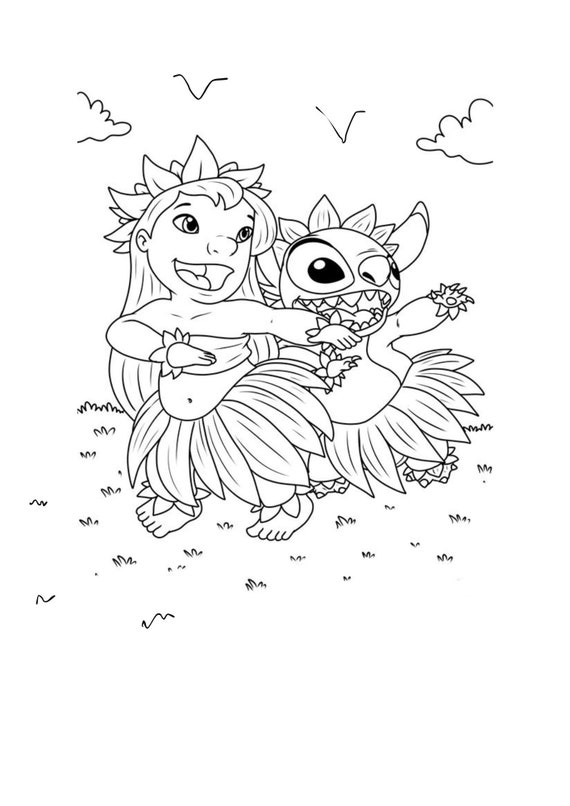 135+ Stitch and Lilo Coloring Printable 5