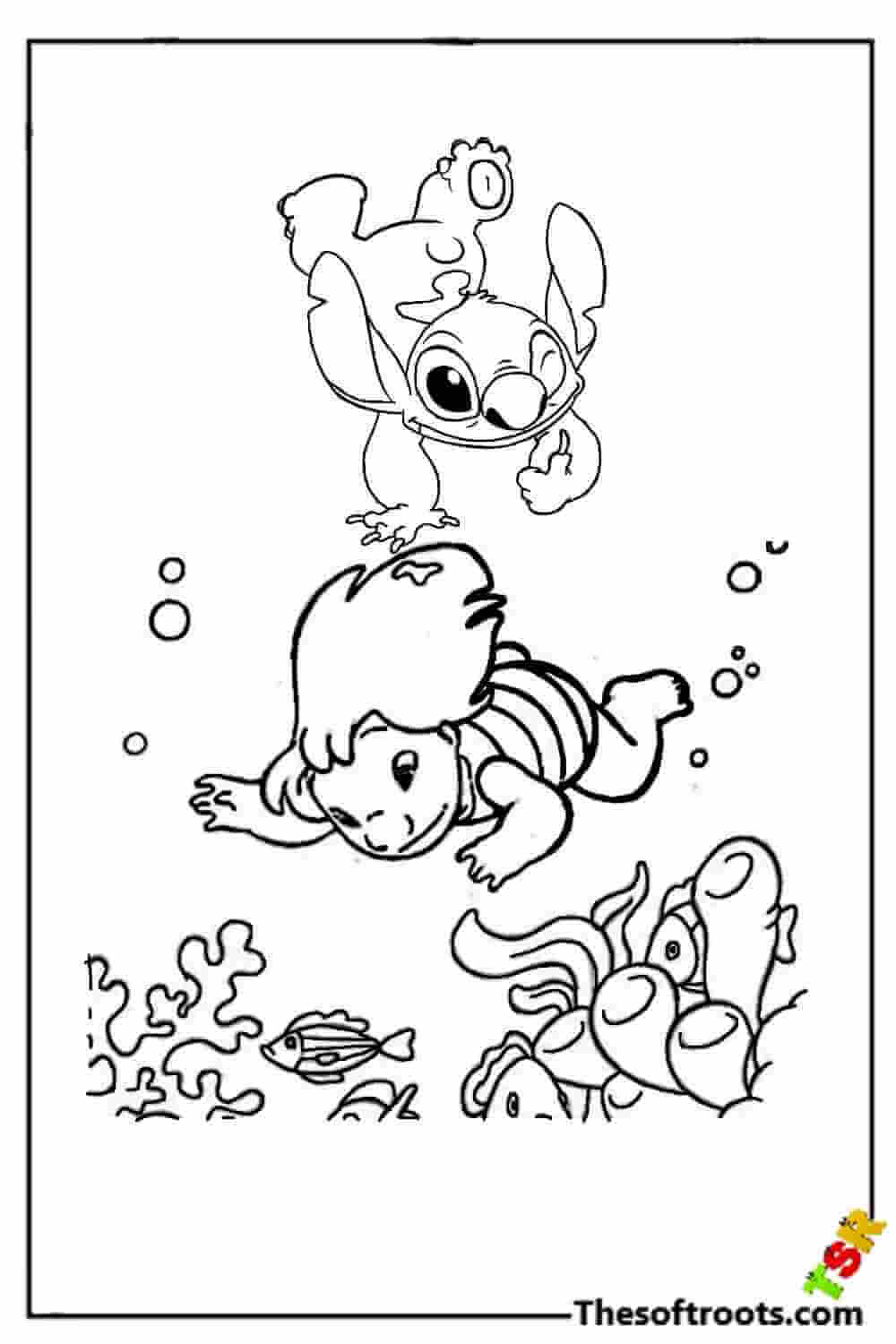 135+ Stitch and Lilo Coloring Printable 52