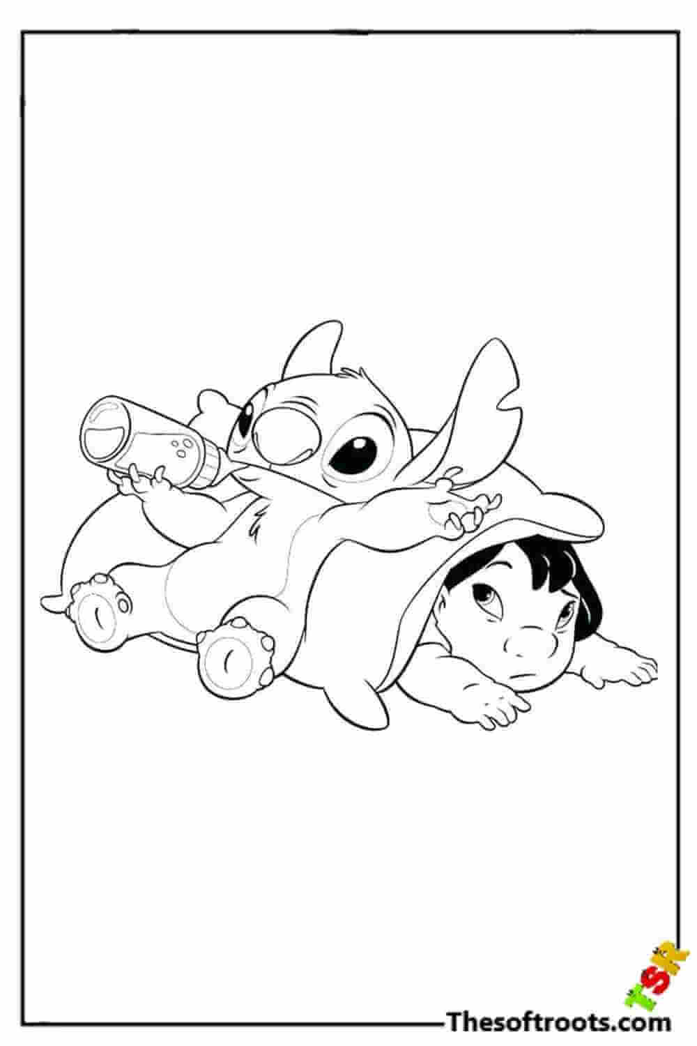 135+ Stitch and Lilo Coloring Printable 6