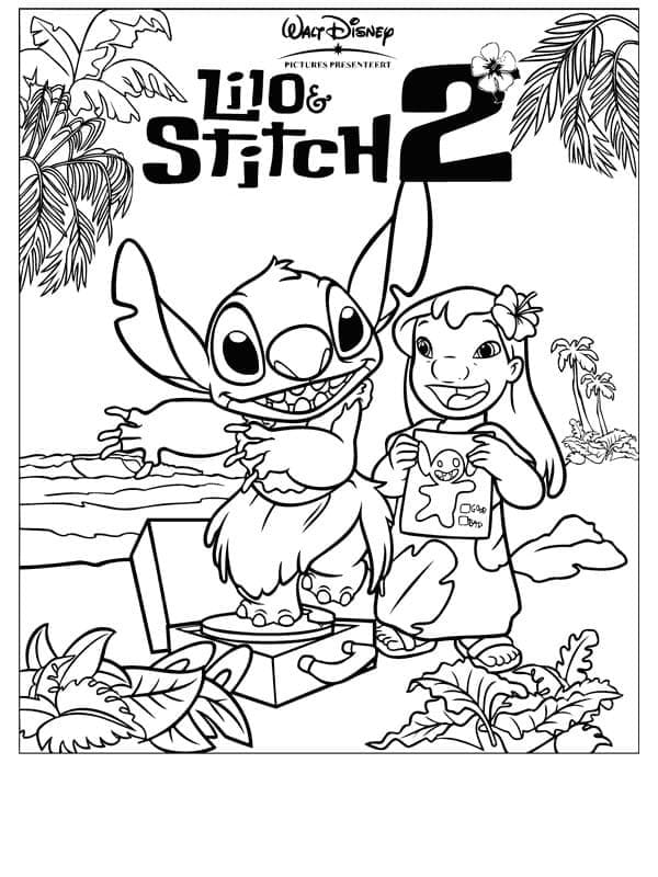 135+ Stitch and Lilo Coloring Printable 63