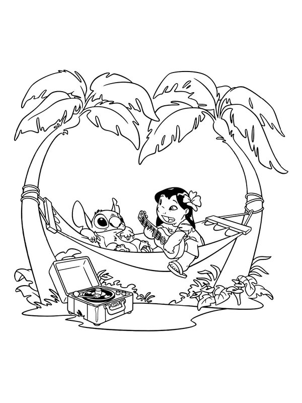 135+ Stitch and Lilo Coloring Printable 66