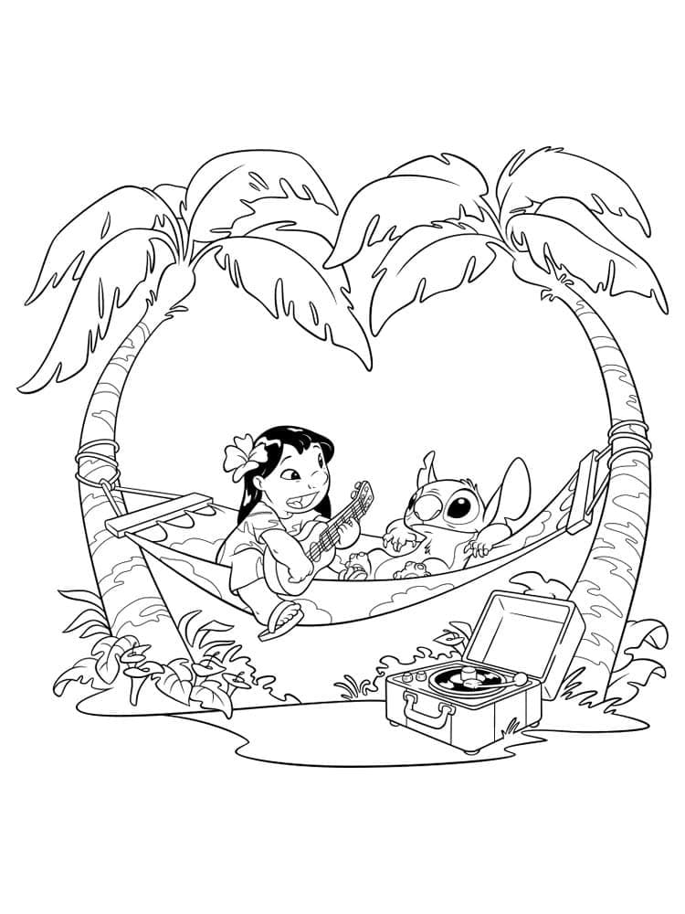 135+ Stitch and Lilo Coloring Printable 88