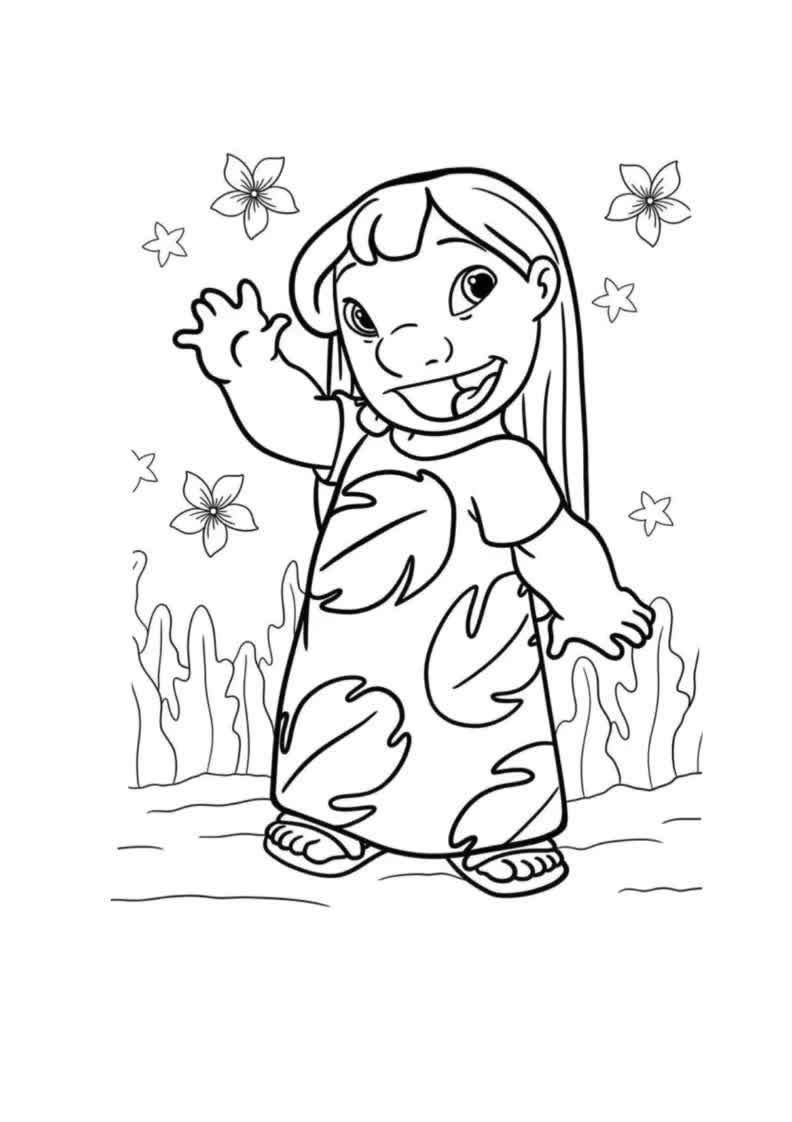 135+ Stitch and Lilo Coloring Printable 96