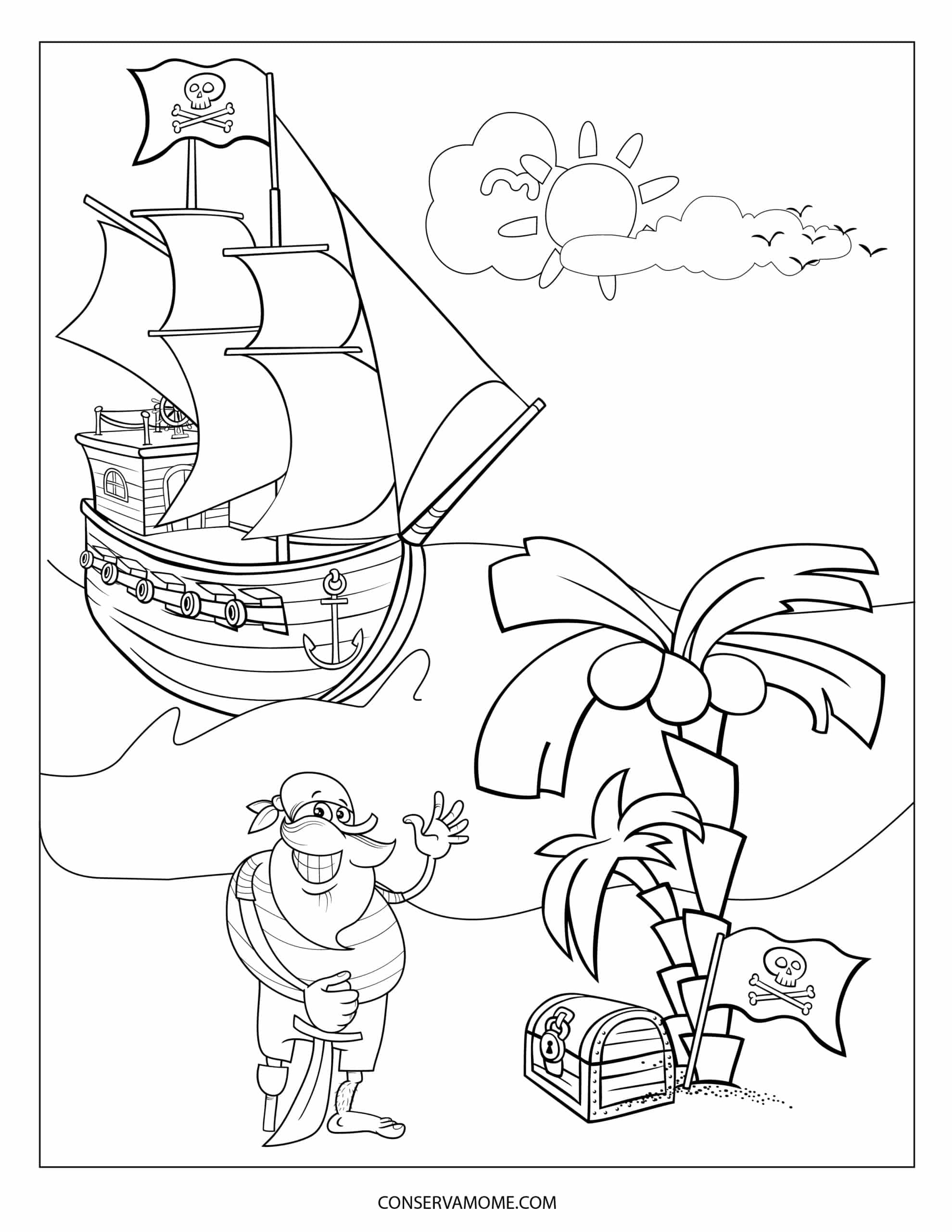 155+ Pirates Coloring Pages to Print 56