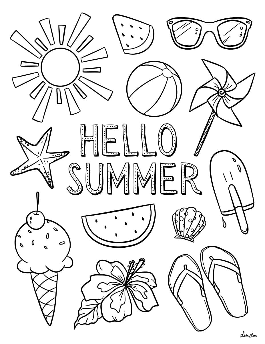 193 Summer Coloring by Numbers Printable 1