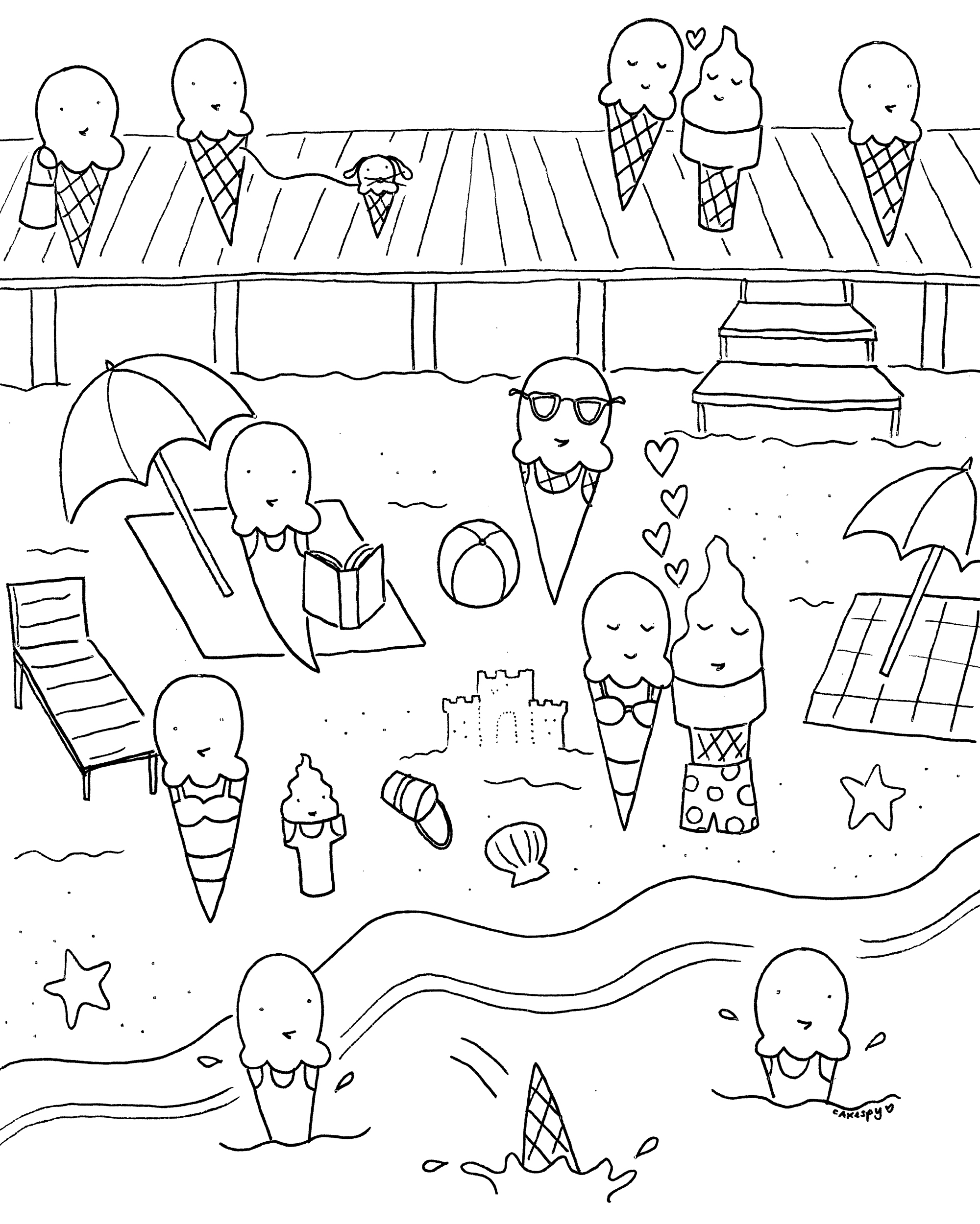 193 Summer Coloring by Numbers Printable 105