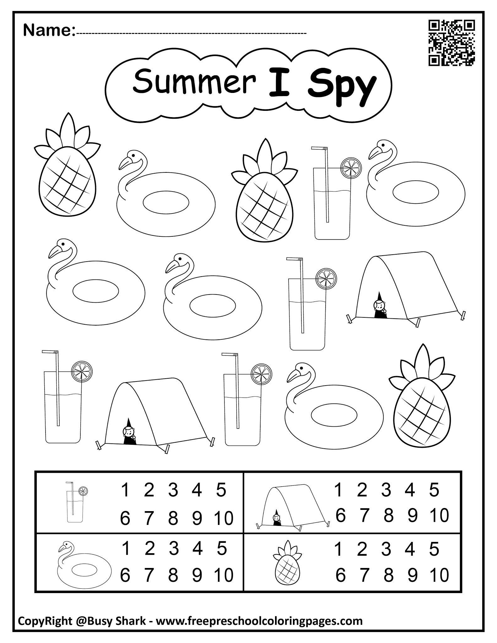 193 Summer Coloring by Numbers Printable 111