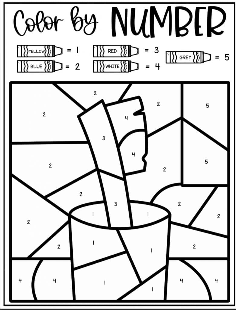 193 Summer Coloring by Numbers Printable 134