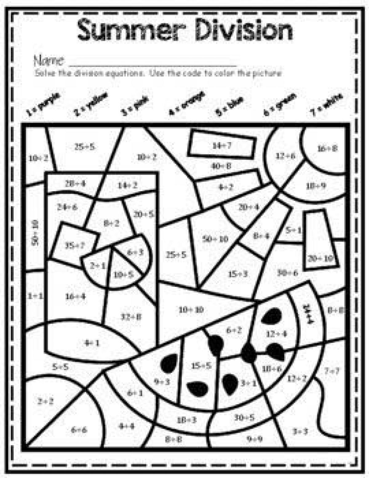 193 Summer Coloring by Numbers Printable 142