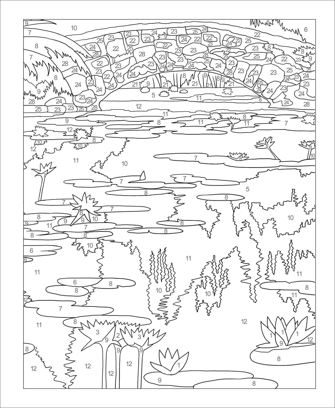 193 Summer Coloring by Numbers Printable 146