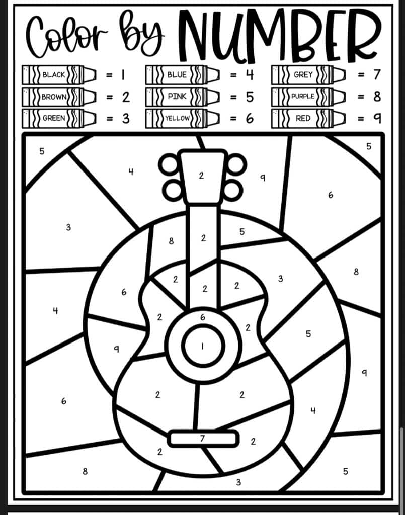 193 Summer Coloring by Numbers Printable 161