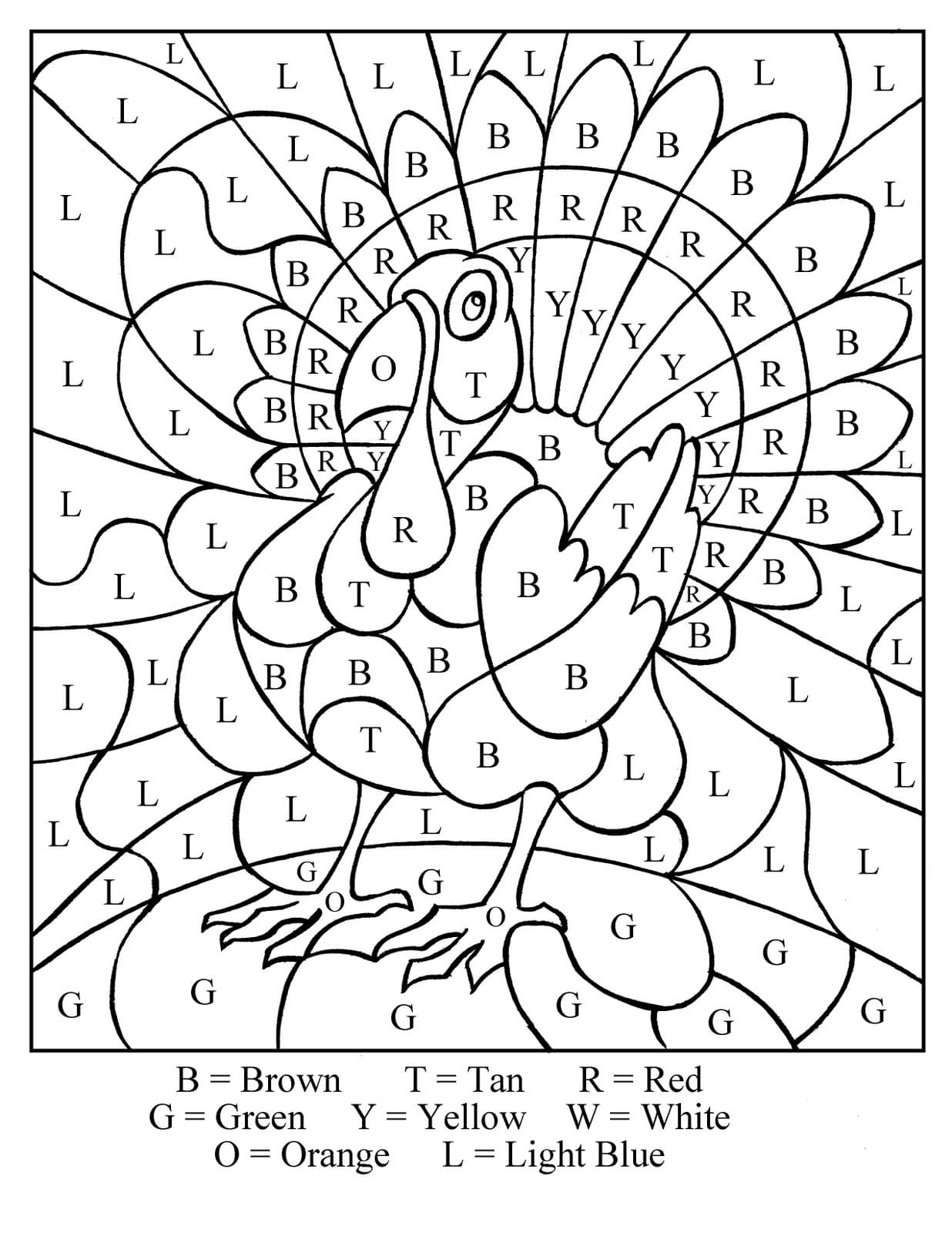 193 Summer Coloring by Numbers Printable 174