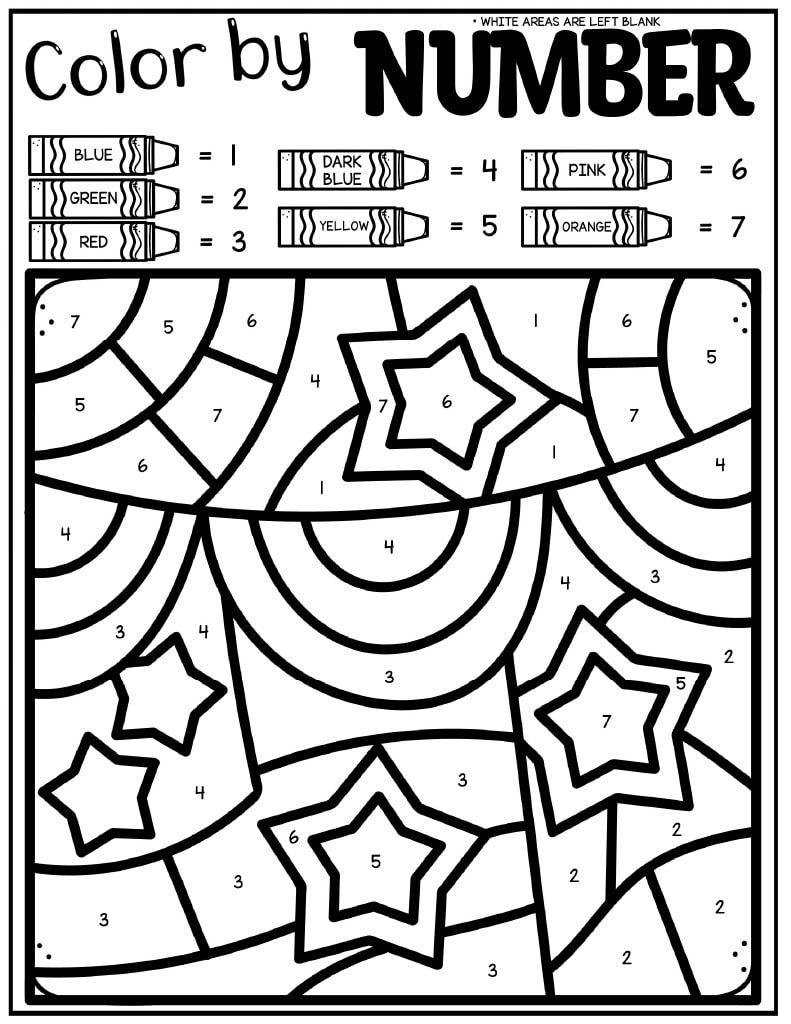 193 Summer Coloring by Numbers Printable 181